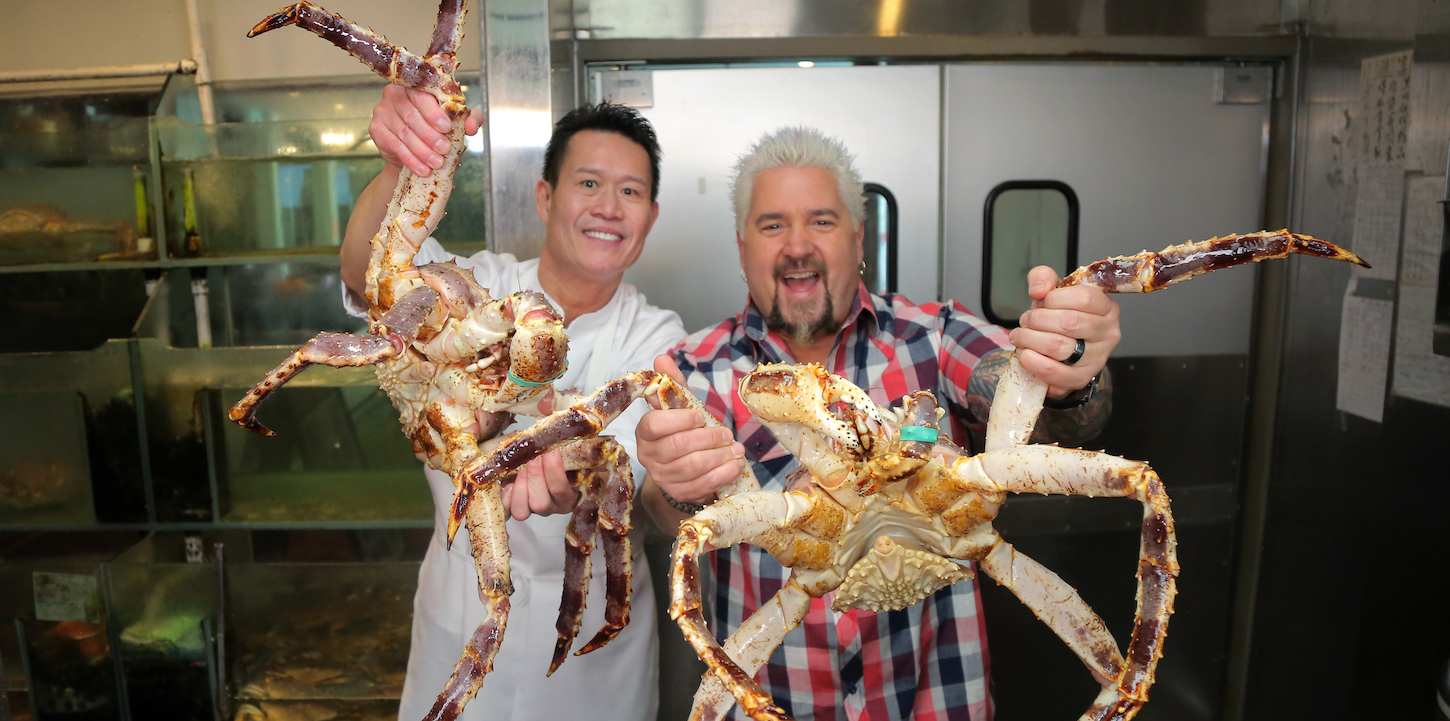 Ddd Guy Fieri Posing With Chef Benny Lin Copy